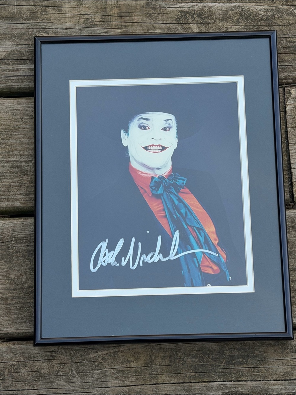 Autographed Jack Nicholson Framed Print with Black Frame. Has COA